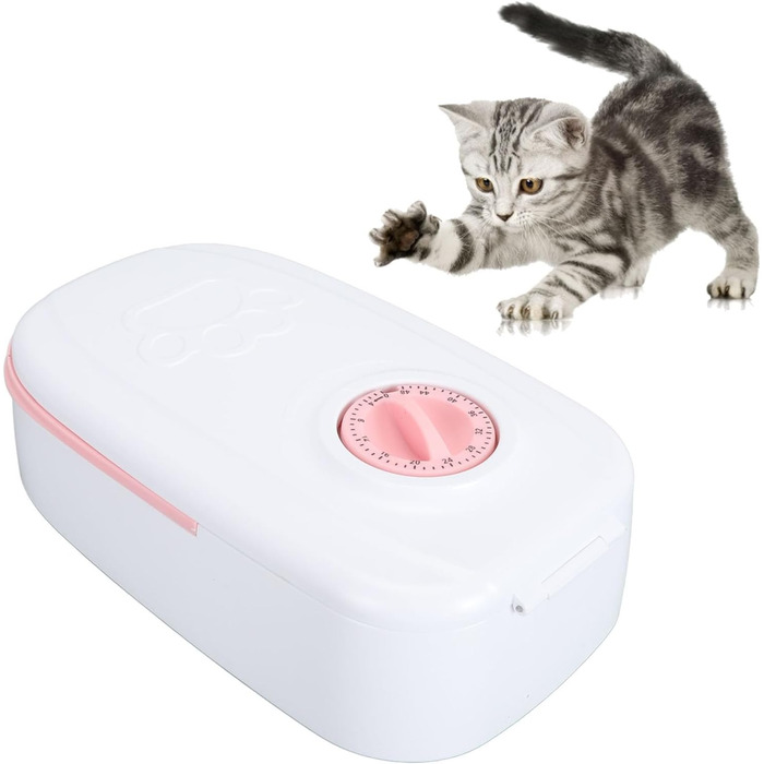 Автоматичний диспенсер для котячого корму з охолоджуваним відсіком, годівниця для малих собак, сухий/вологий корм, програмована годівниця (РОЖЕВИЙ)