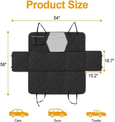 Чохол на сидіння для собак, 100% водовідштовхуючий, стійкий до подряпин, з сітчастим вікном, для заднього сидіння, миючий, довговічний, для автомобілів, вантажівок, позашляховиків, сірий-чорний