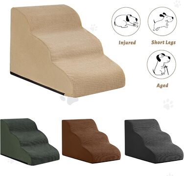 Сходинка для собак та котів Stufige, 3 сходинки, 40 см, колір хакі