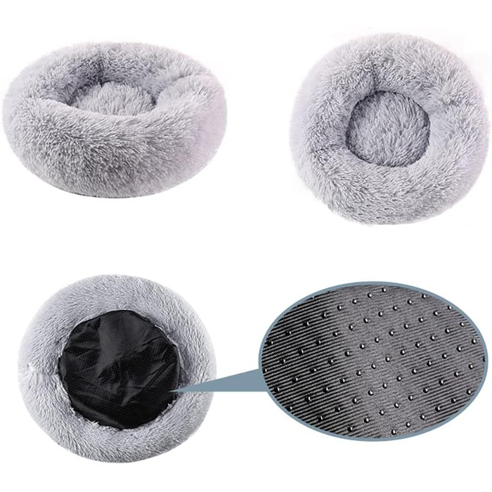 М'яке ліжко для собак, котів. Переносне, миється. Біле, 60 см, світло-сіре. Підходить для великих, середніх та маленьких собак.