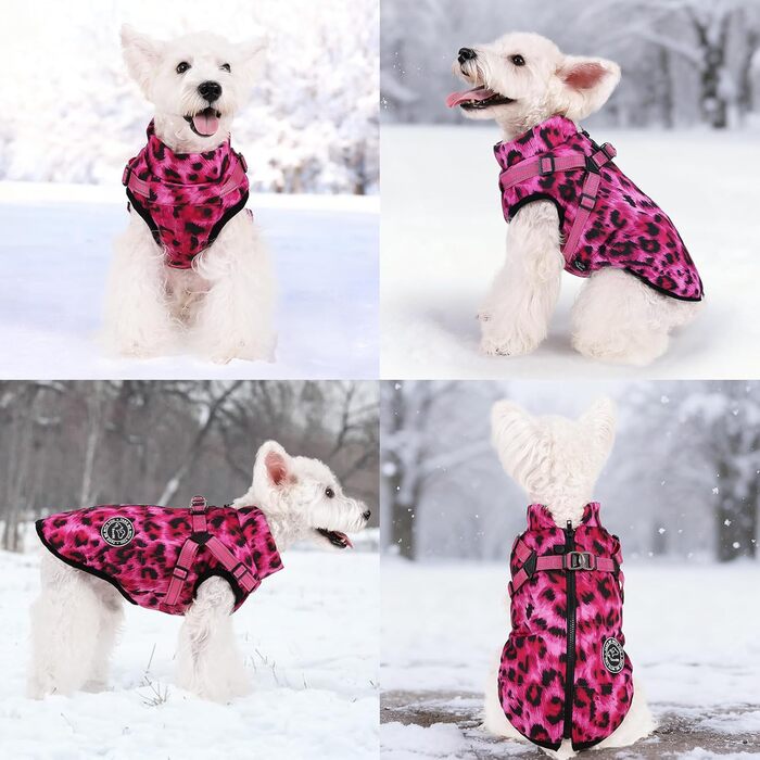 Водонепроникний теплий зимовий одяг для собак - теплий накид для собак, рожевий