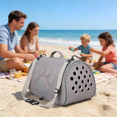 Трансформер для кота, переноска для тварин з регульованим ременем, легка сумка для вигулу цуценят та маленьких собак, для подорожей, авіаперельотів, кемпінгу, до ветеринара, сіра