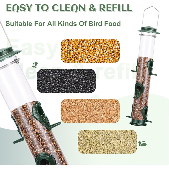Годівниця для птахів Mixxidea з металевої труби, для зовнішнього використання, 6 портів, підвісна, для дикої природи