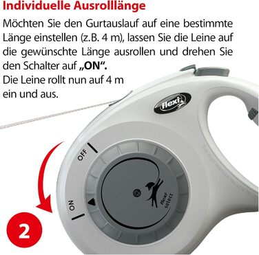 Flexi® Select Gurt 7 м чорний, рулетка для собак до 25 кг, регулювання 0-7 м (світло-сірий, Medium)