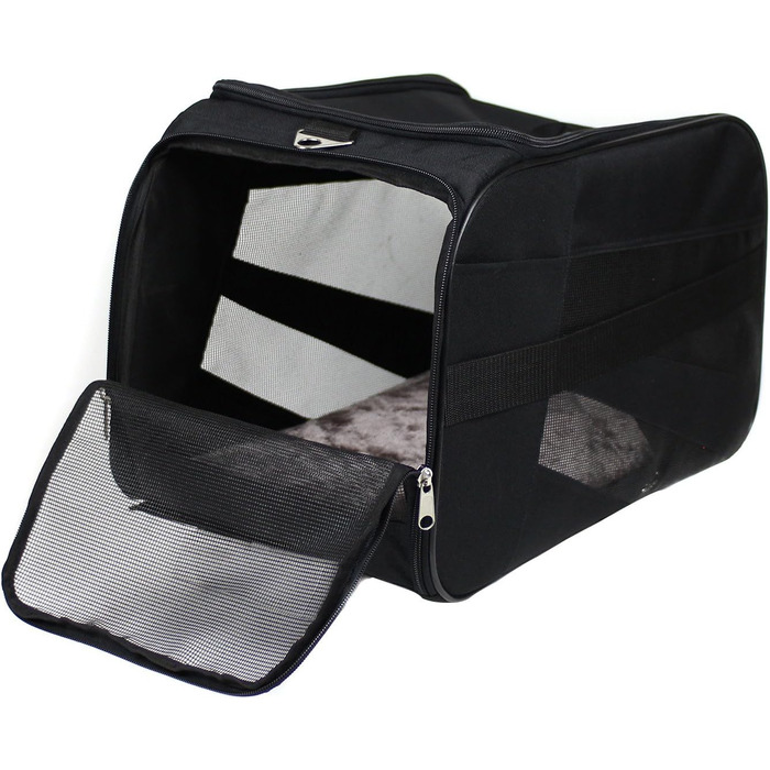 Переносна сумка для тварин Pet Smart, чорна, середнього розміру, м'які стінки, складана, для собак та котів, дозволена авіаперевозками