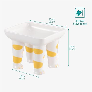 Набір мисок для котів Navaris 2 шт. - 400 мл - підняті миски для котів - станція годування - дизайн лапки