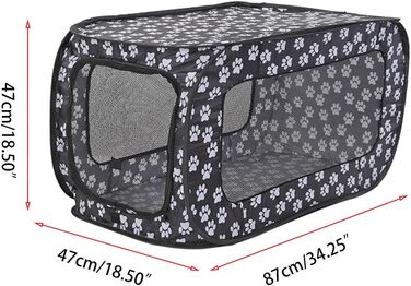 Переносне ліжко для домашніх тварин YPREWY: складана переноска для собак та котів, для маленьких собак та цуценят, прямокутна модель, з двома блискавками