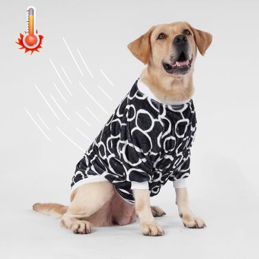 Пуловер LovinPet для великих собак: теплий, зручний, з фланелі, чорного кольору (Large)