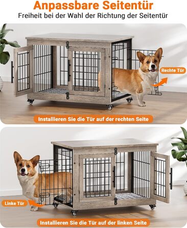 Кіяпка: Будка для собак у дім з подушкою, 98x64x68 см (Сірий, M)