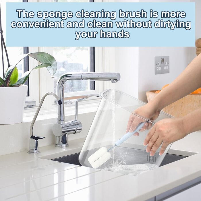 Контейнер для корму для собак та котів, BPA-free, прозорий, стекується, з мірною ложкою, губка для миття, Pop-Top кришка, з ручкою, 5,4 кг, білий, великий (12 л, 1 шт)