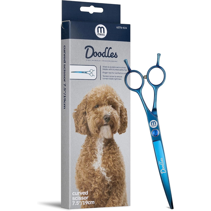 Ножиці для грумінгу собак Mikki Doodle, 19 см: для стрижки та формування шерсті