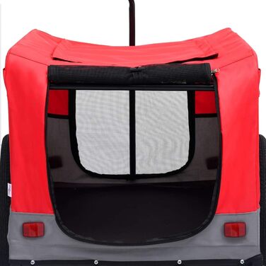 Велосипедний причіп для тварин 2-в-1, червоно-сірий, для собак