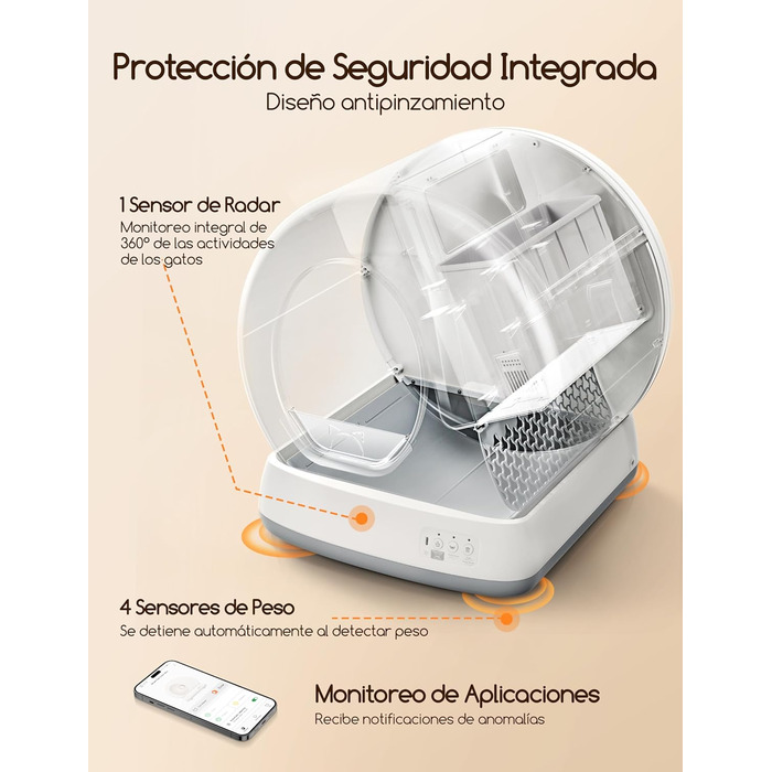 Автоматичний лоток для котів MeoWant з самоочищенням, з пульт керування, антибактеріальний, для великих та кількох котів, з килимком, нейтралізатор запаху