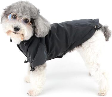 Водонепроникна куртка для собак Zunea з капюшоном, тепла флісова підкладка, для маленьких собак, з відбиваючими елементами, XL