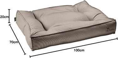 Ліжко для собак HUNTER Lancaster, стегане, з візерунком, м'яко стьобане, коричневе, розмір 70x100 см