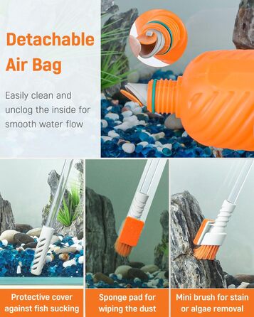Набір для чищення акваріума Pawfly: сифон, пилосос, шланг 1,8 м, інструмент для очищення ґрунту