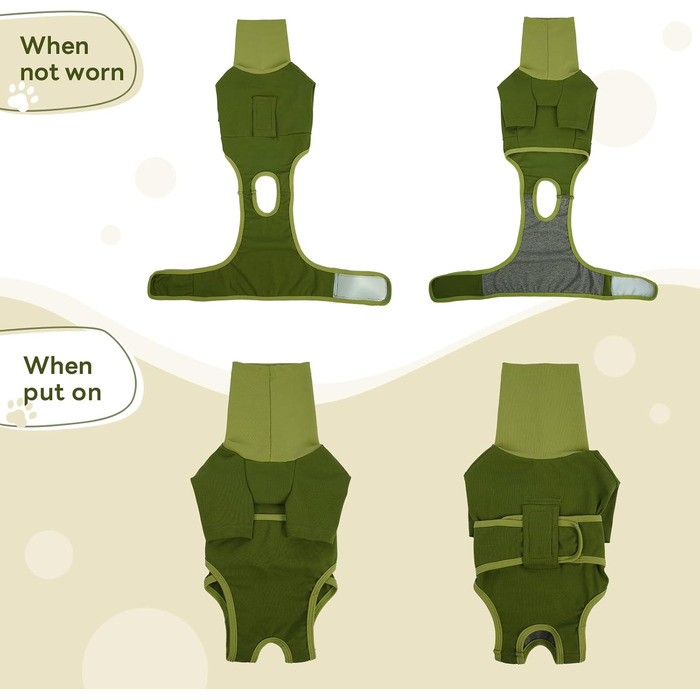 Теплий дощовик для собак MHaustlie з капюшоном та захистом вух, 2 в 1, худі, зелений, розмір S