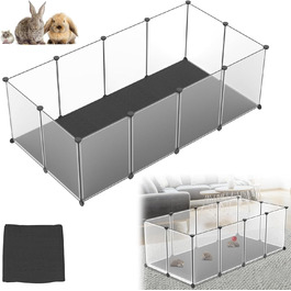 Вільного вигулу для дрібних тварин та цуценят: набір 12 шт. з піддонами та водонепроникним килимком, 143×73×46 см. Модульний вольєр для собак, кроликів та інших дрібних тварин