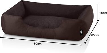 BedDog Zara: лежанка для собак середнього розміру, XL, 80x65x18 см, коричнева