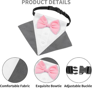 Елегантний собачий смокінг JOYPAWS: нашийник для собак, костюм для вечірки, на день народження, для фотосесій, сірий, для маленьких, середніх та великих собак