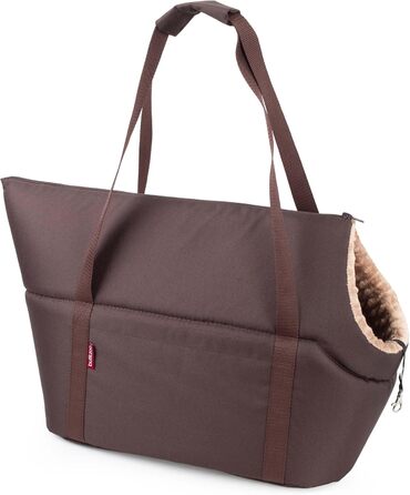 Сумка-переноска для собак та котів, L, 42x29x33 см, Колір: Бежево-коричневий, Матеріал: Minky