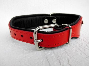 Нашийник Bullterrier з натуральної шкіри для собак, регульований, 33-41 см, 45 мм, чорний, коричневий/коньяк, червоний/чорний