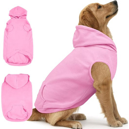 Теплий флісовий світшот-худі IECOii для великих собак, рожевий, 4XL. Комфортний пуловер з капюшоном для холодних днів, підходить для доберманів та інших великих порід.