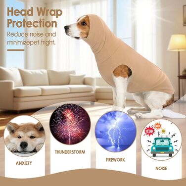 Теплий зимовий пуловер для собак великих порід, пухнастий флісовий светр з високим коміром, Khaki, розмір M