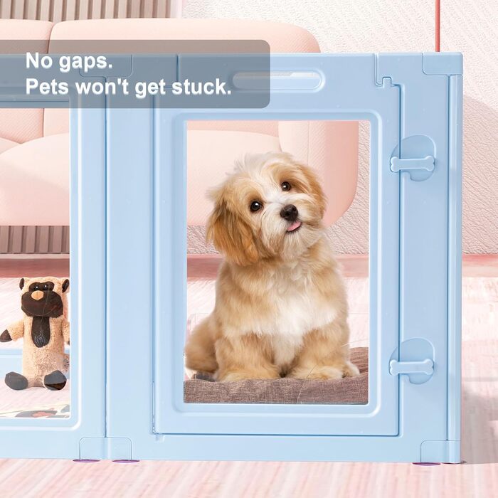 LoveTail Догон для собак, прозорий, для дому, легка збірка, міцний, легко чистити, пластик, для цуценят, рожевий, 60 см