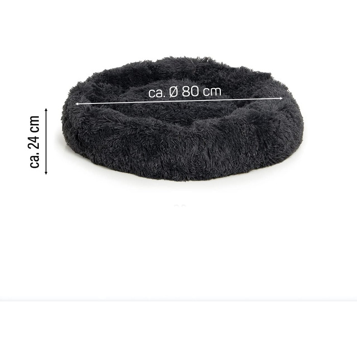 Крісло-лежанка для собак Wallace & Jones Sarnia - M, м'яке, темно-сіре, 80 x 80 x 24 см