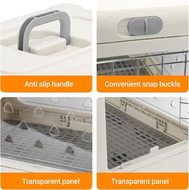 Транспортна переноска для котів Asixxsix, розкладна, прозора, з вентиляцією. Просторий пластиковий бокс для дому та подорожей