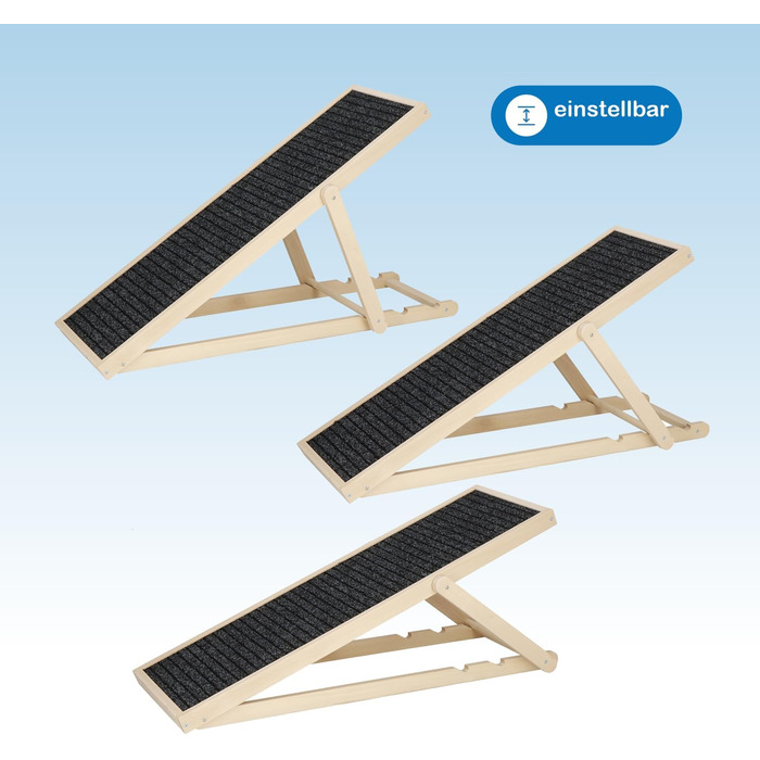 Дерев'яна рампа для собак, регульована висота, 78 см - Natural Groβ