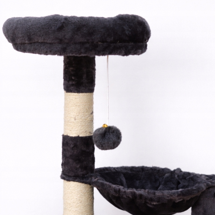 Когтеточка-комплекс для котів: ігрова вежа з будиночком та лежаком, сизаль, 86 см
