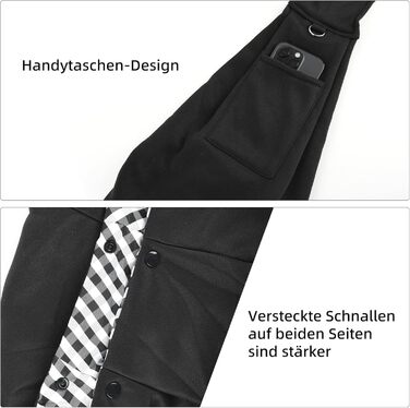 Сумка-переноска для собак Valleycomfy Tragetuch - чорна, до 7 кг