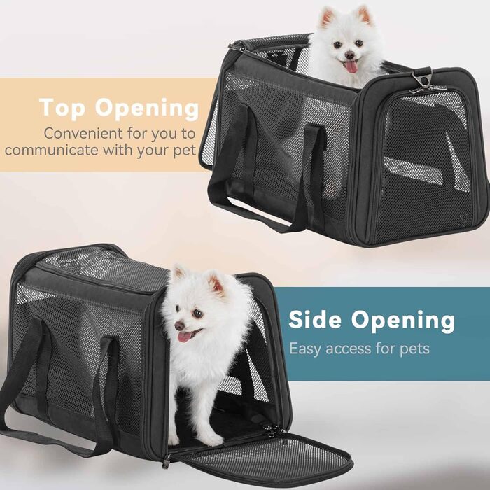 Транспортна сумка для котів та собак Petsfit, складана переноска для собак та котів, дихаюча переноска для собак, авіапереноска для домашніх тварин в авто, літаку або поїзді
