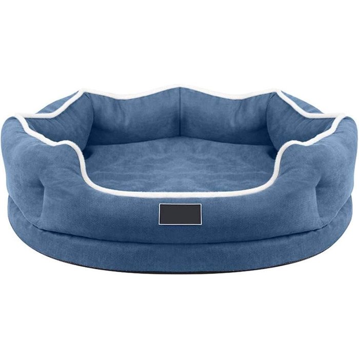 Ліжко для собак з піною-пам'яттю Deluxe, м'яке, миється, ортопедичне, знімний чохол, неслизьке дно, для маленьких та середніх собак (Колір: Синій, Розмір: S)