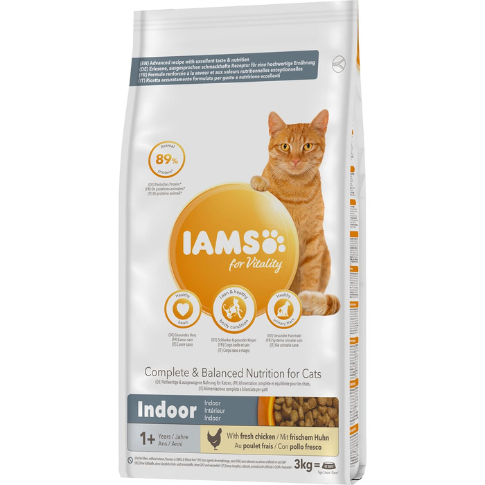 Сухий корм для котів IAMS Indoor з куркою для домашніх котів, 10 кг