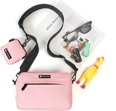 Сумка для ласощів для собак COOWONE: водонепроникна сумка для прогулянок з диспенсером для собачих екскрементів (Рожева)