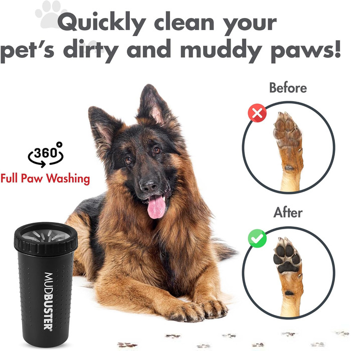 Dexas MudBuster: портативний очищувач лап для собак, чорний, розмір M