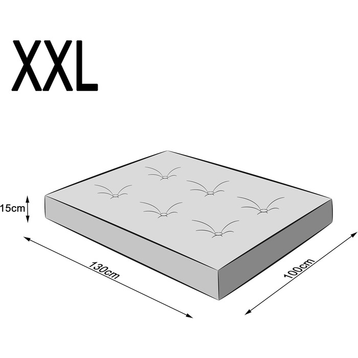 Крісло-ліжко для собак, прямокутне, 130 x 100 см, колір: сірий (пепельний)