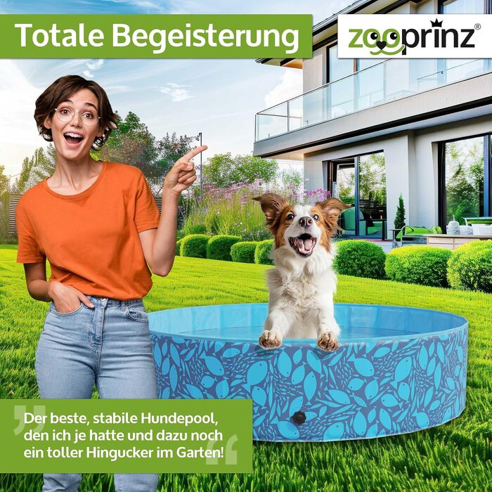 Складаний басейн для собак і дітей zooprinz, міцний, нековзкий, 160/120 x 30 см