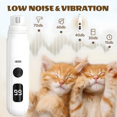 Електричний точилка для кігтів собак та котів, 3 швидкості, тиха робота, для великих, середніх та маленьких порід