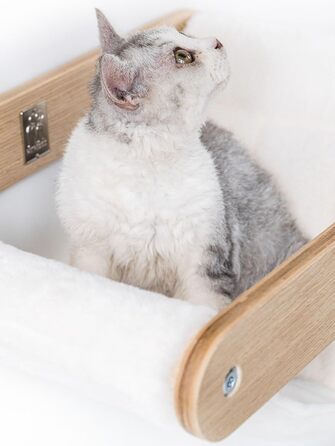 Стіна для лазіння котів Petrebels Lazy 50 см, підвісна котяча лежанка, настінний кігтеточка, преміум-якість, монтаж на стіну, деревина дуб рустикальний
