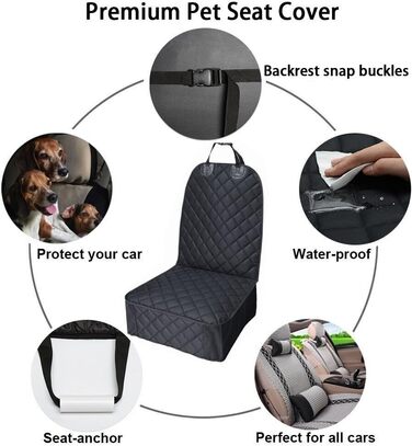 Чохол на сидіння для собак великих порід HCMAX Cargo-Liner, універсальний, XL (для переднього сидіння), водовідштовхувальний, нековзний, для авто, SUV, позашляховиків, вантажівок, мінівенів