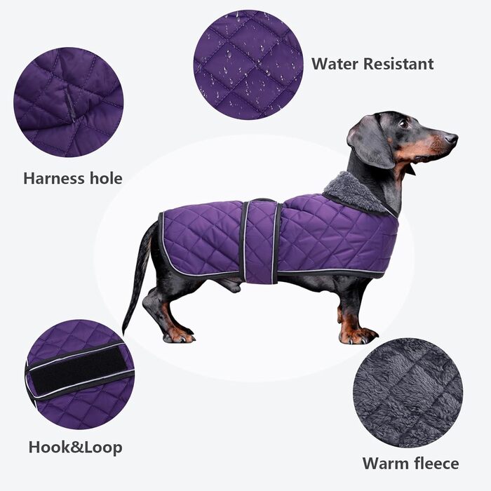 MOREZI Зимовий теплий одяг для собак - водонепроникний пуловер для такс з вовняною підкладкою та регульованими ременями, теплий зимовий одяг для маленьких собак на вулицю, колір зелений, розмір S (довжина спини: 36-38 см), зелений (S(довжина спини:36-38см