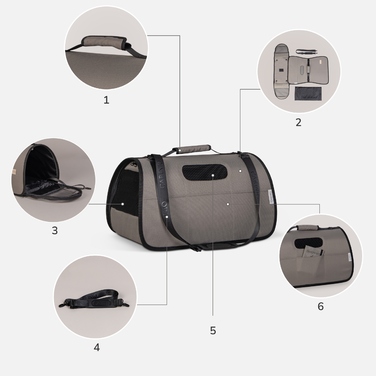 Універсальний переноска для собак Carinio, чорна, 50 x 28 x 28 см