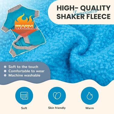 Піжама для собак маленьких порід, фліс, теплий собачий светр, комплект 2 шт. X-Small (довжина спини до 22 см), блакитний