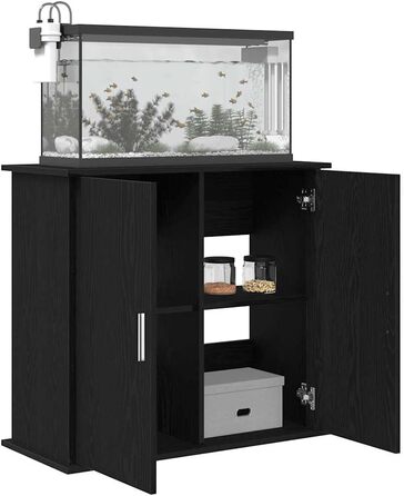 Тумба для акваріума vidaXL 81x36x73 см, ДСП, чорна дуб
