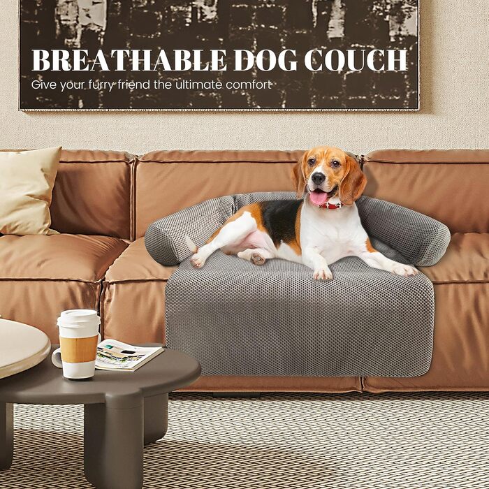 Килимок для собак Johnear: м'яке ліжко-подушка для захисту дивану, великий, середній, маленький, 110x105x15 см, бежевий