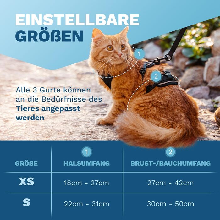 Шлея для котів Pets Perfect XS, посилена, з повідцем – безпечна прогулянкова амуніція для котів, анти-втеча